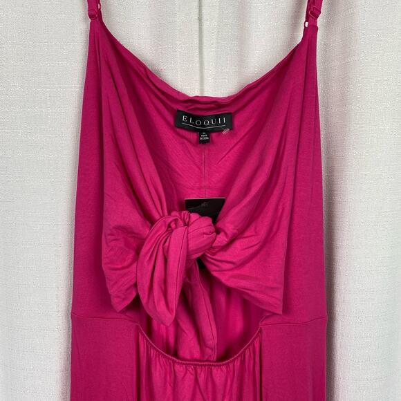 Eloquii Pink Tie Front Knit Maxi Dress Sz.24W NWT - Picture 7 of 15